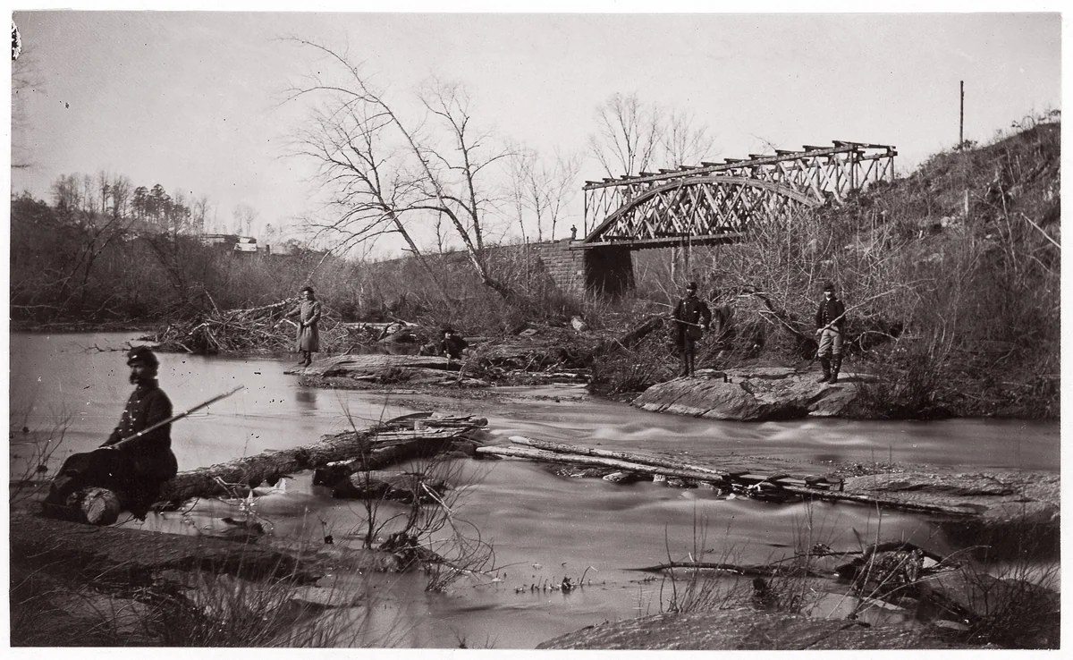 [Orange and Alexandria Rail Road Bridge Across, Bull Run, Virginia] by Timothy O'Sullivan, photograph, 1862