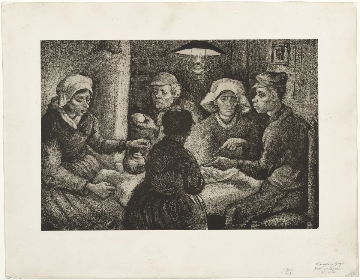 The Potato Eaters by Vincent van Gogh, print, 1885
