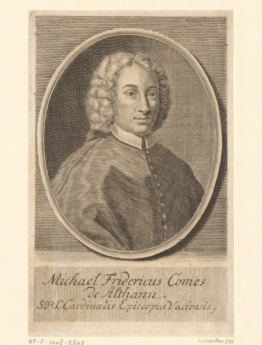 Portret van Michael Friedrich von Althann by Martin Bernigeroth, print, 1721