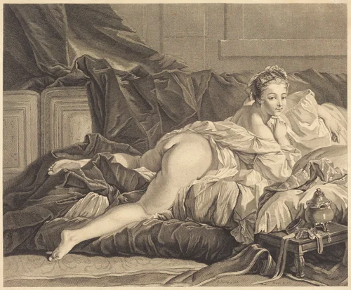 Le reveil by Pierre Charles Levesque; François Boucher, print, 1765