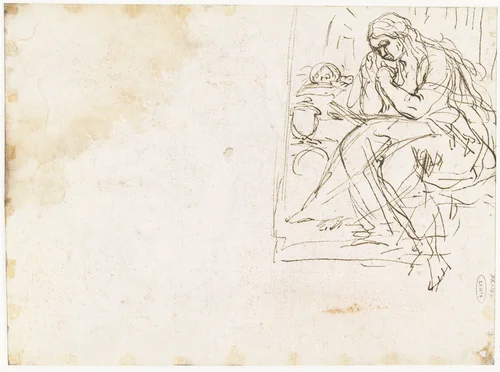 Maria Magdalena als boetelinge by Carlo Maratta, drawing, 1680-1685