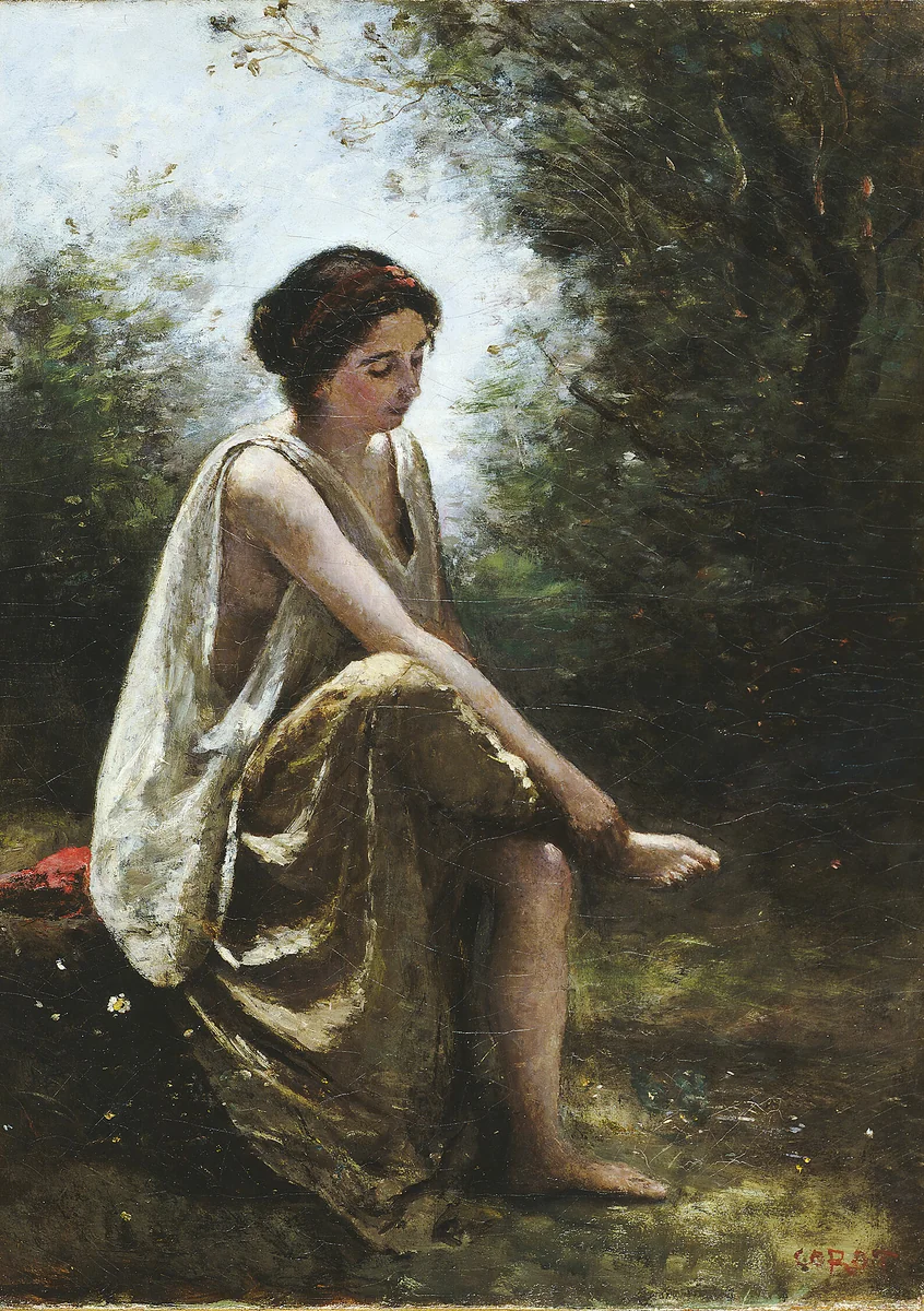 Wounded Eurydice by Jean-Baptiste-Camille Corot, painting, 1868-1870