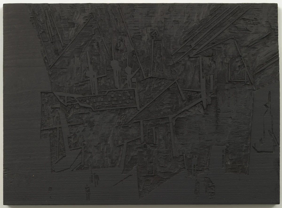 Woodblock for The Harbor (Hafen) by Lyonel Feininger, print, 1918