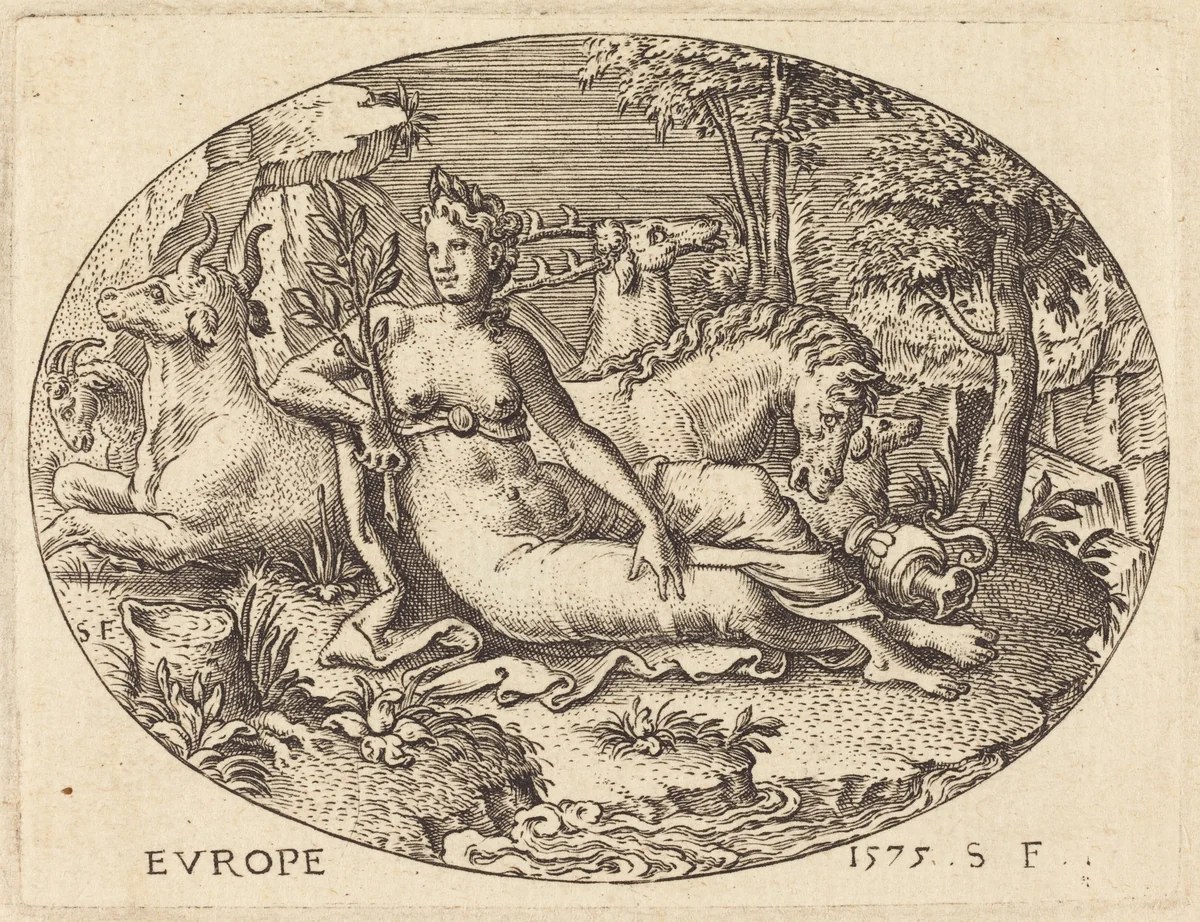 Europe by Etienne Delaune, print, 1575
