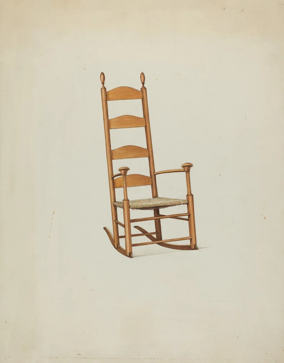Shaker Mushroom Rocker by Ray Holden, index of american design, 1936