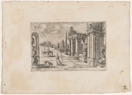 Design for a Garden Court by Carlo Antonio Buffagnotti, print, 1695-1705