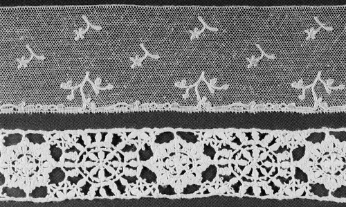 Border by France Lille or England Midlands, textile, 1810-1820