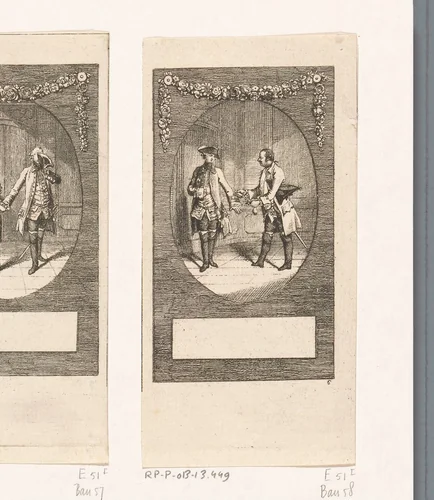 Major von Tellheim wijst het geld van Paul Werner af by Daniel Nikolaus Chodowiecki, print, 1769