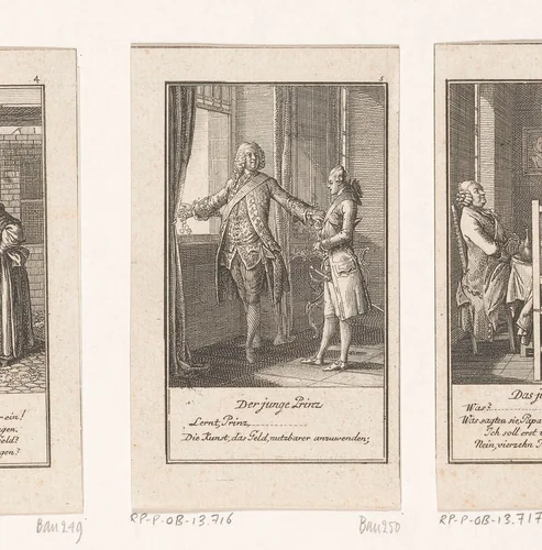 Jonge prins en zijn oom by Daniel Nikolaus Chodowiecki, print, 1775