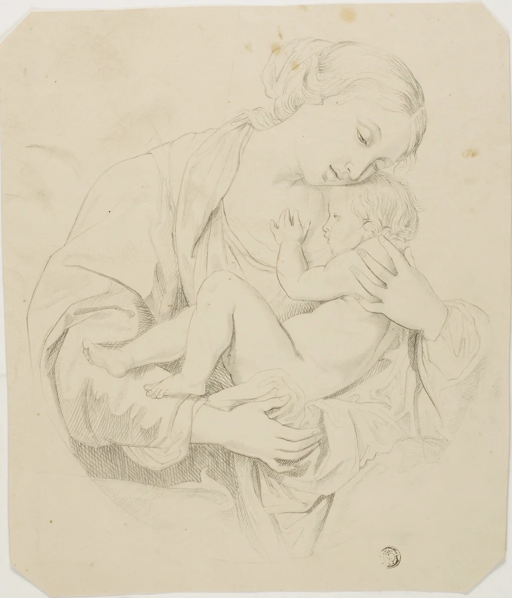 Mother and Child by Unknown Artist, drawing, 1800-1899