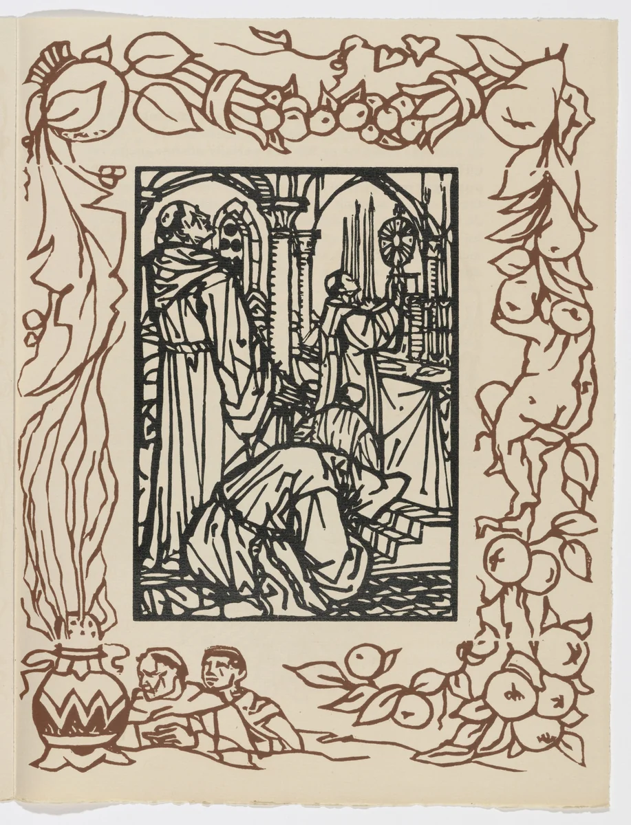 Plate (page 175) from Les Petites Fleurs de St. François (The Little Flowers of St. Francis) by Émile Bernard, illustrated book, 1928