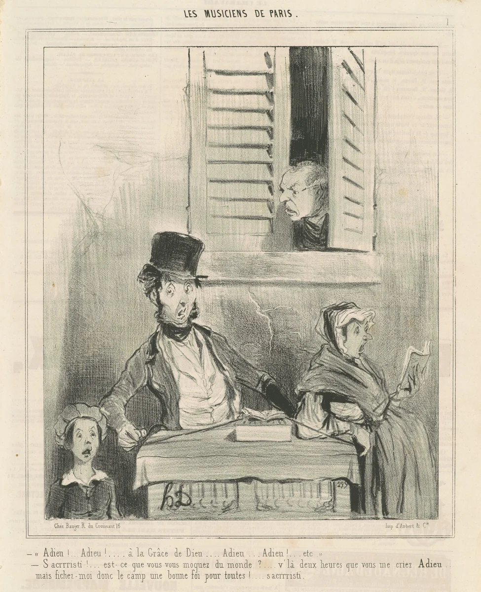 Adieu! ... A la grâce de dieu ... by Honoré Daumier, print, 1841