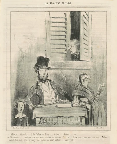 Adieu! ... A la grâce de dieu ... by Honoré Daumier, print, 1841