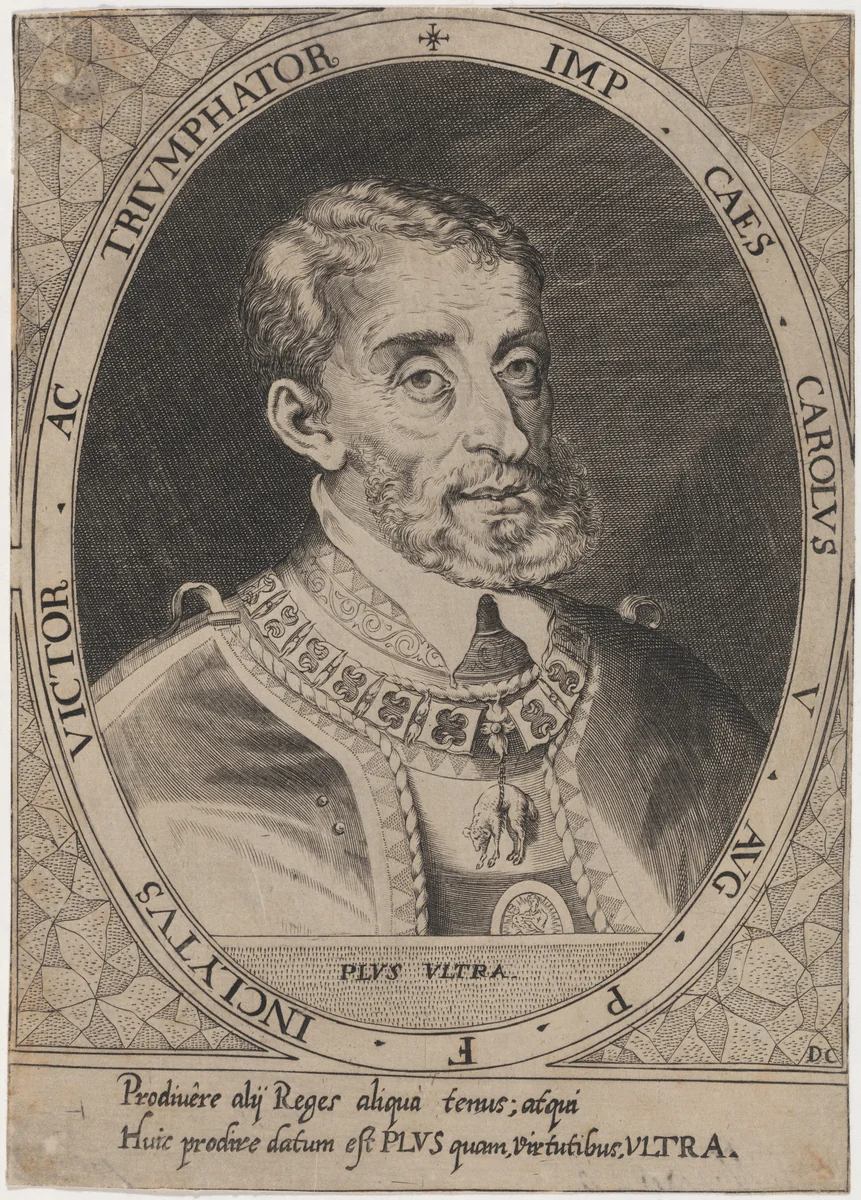 Emperor Charles V by Dominicus Custos, print, 1600