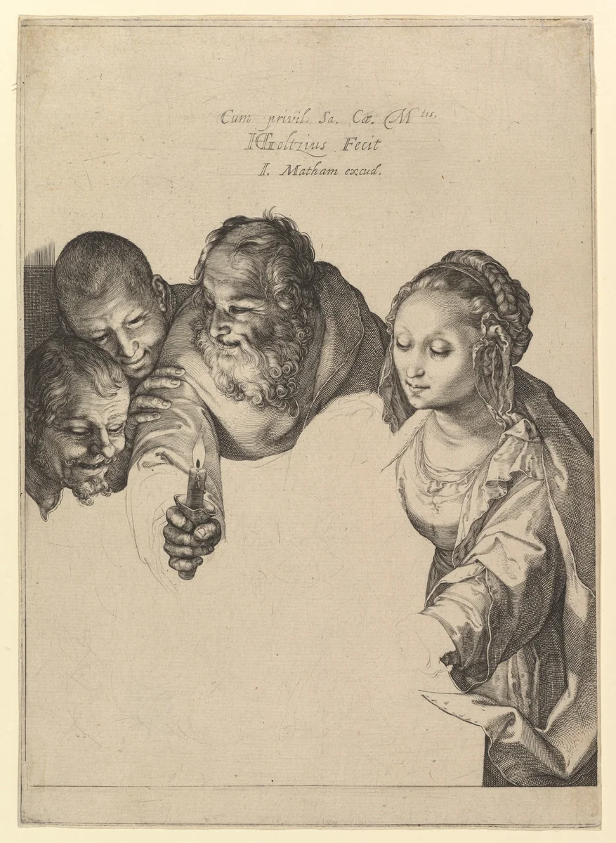 The Adoration of the Shepherds by Hendrick Goltzius, print, 1594-1604