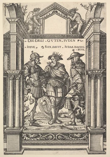 The Three Jewish Heroes (Die Drei Guten Juden), from Heroes and Heroines by Hans Burgkmair, print, 1516