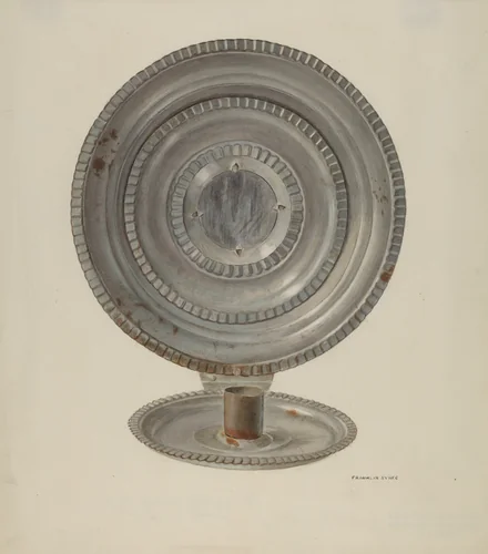Tin Candle Sconce by Franklyn Syres, index of american design, 1940