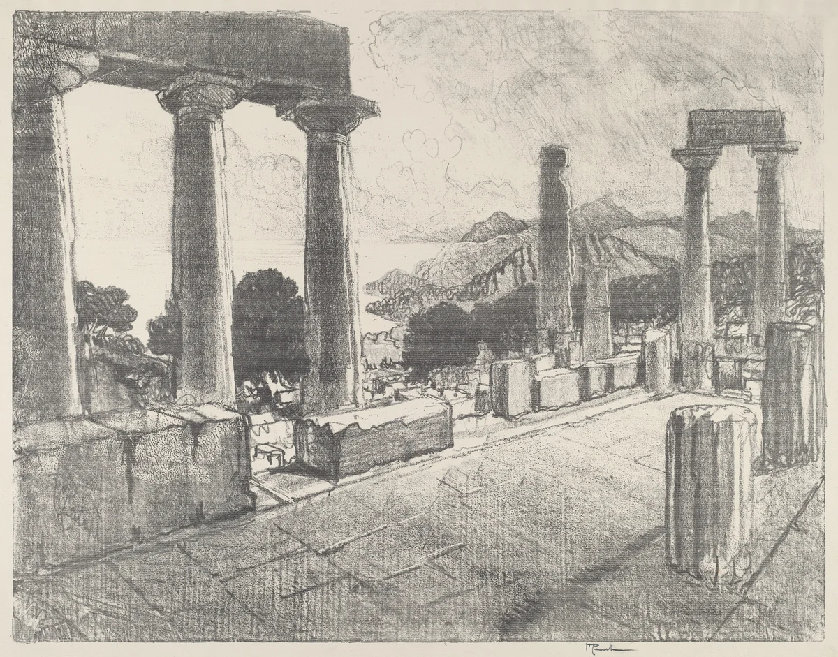 Aegina, The Black Forest by Joseph Pennell, print, 1913