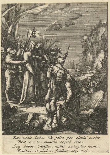 The Betrayal of Christ, from "The Passion of Christ" by Nicolas Cochin, print, 1610-1700