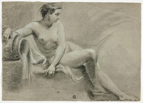 River Nymph by Carlo Cignani, drawing, 1700-1799