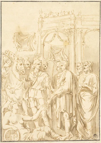 Roman Senators and Soldiers by Andrea Mantegna, drawing, 1451-1506