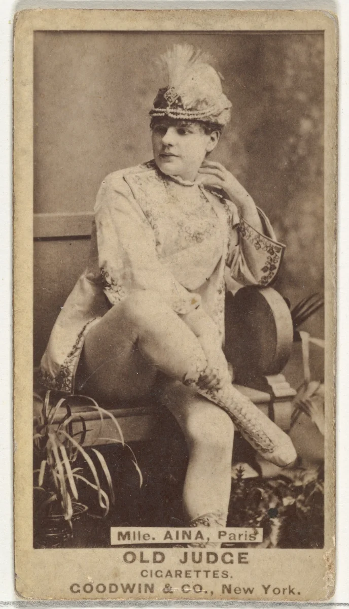 Mlle. Aina, Paris, from the Actors and Actresses series (N171) for Old Judge Cigarettes by Goodwin & Company, photograph, 1886-1890