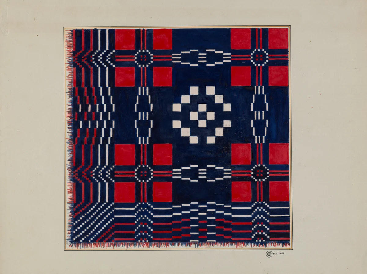 Coverlet by Cornelius Christoffels, index of american design, 1940