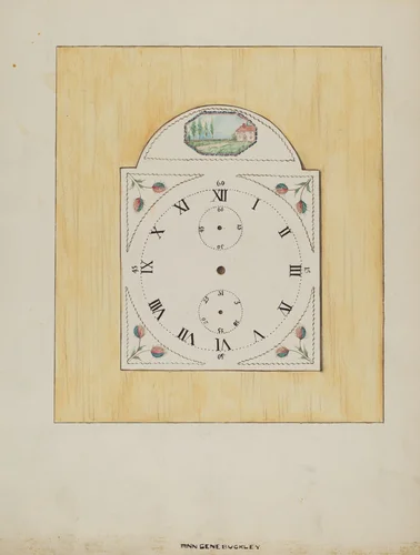 Clock Face by Ann Gene Buckley, index of american design, 1936
