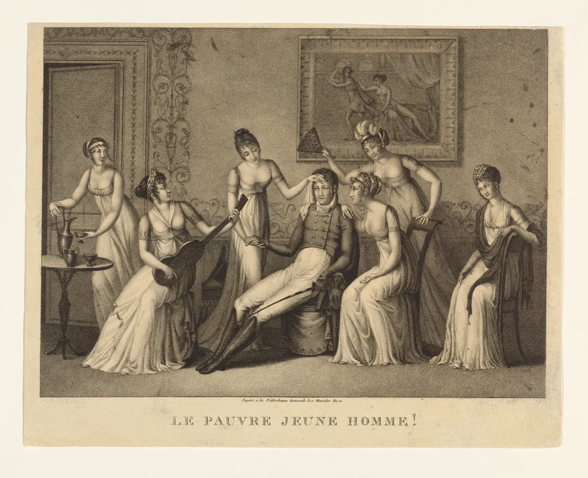 Le pauvre jeune homme by Marguerite Eléonore Lingée, print, 1802