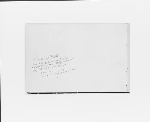 Inscription with description of rocks at Cape Flattery (from Sketchbook X) by William Trost Richards, artwork, 1885