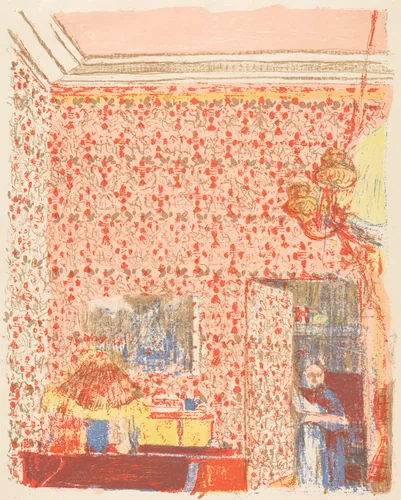 Interior with Pink Wallpaper I (Interieur aux tentures roses I) by Ambroise Vollard; Edouard Vuillard, print, 1896-1899