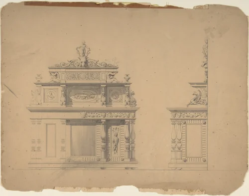 Furniture Designs by anonymous, drawing, 1800-1900