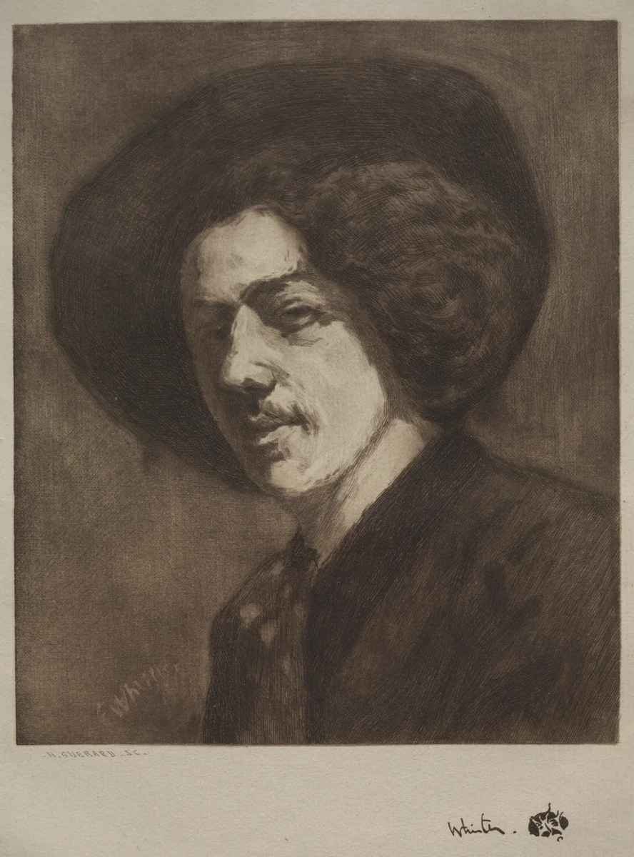 James McNeill Whistler by Henri Charles Guérard, print, 1888