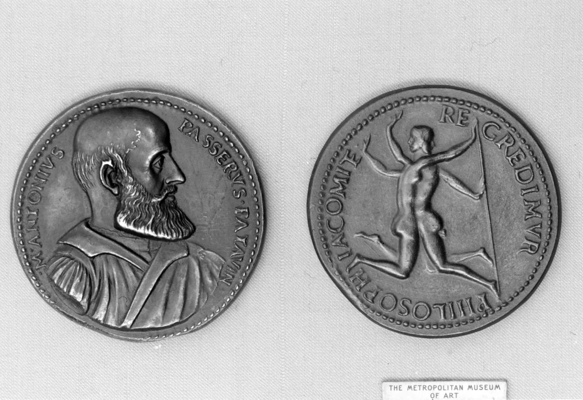 Marcantonio Passeri (1491–1565), Professor of Philosophy in the University of Padua by Giovanni del Cavino, metalwork, 1530-1565