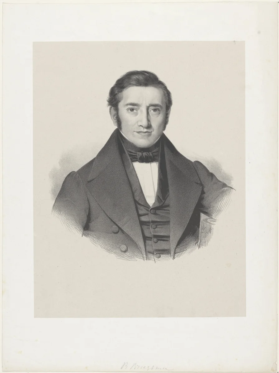 Portret van pedagoog Berend Brugsma by anonymous, print, 1822-1845