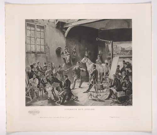 The Studio of Horace Vernet (Intérieur d'un Atelier), 1824 by Horace Vernet, print, 1824