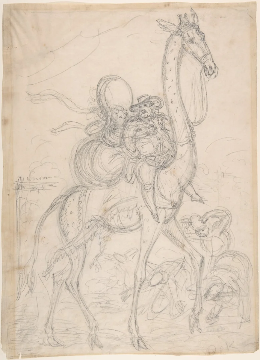 The Cameleopard, or a new hobby by William Heath, drawing, 1827