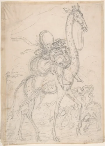 The Cameleopard, or a new hobby by William Heath, drawing, 1827