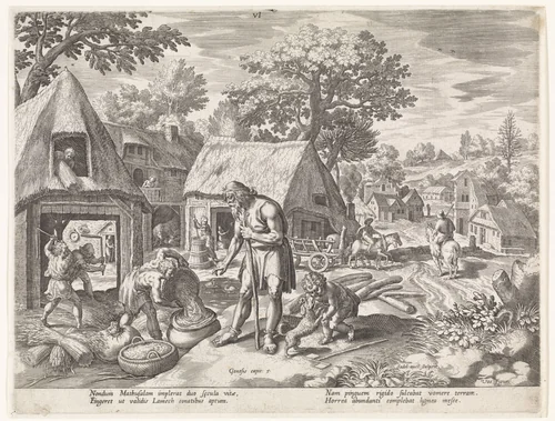 Metuselach en zijn kinderen by Unknown, print, 1586