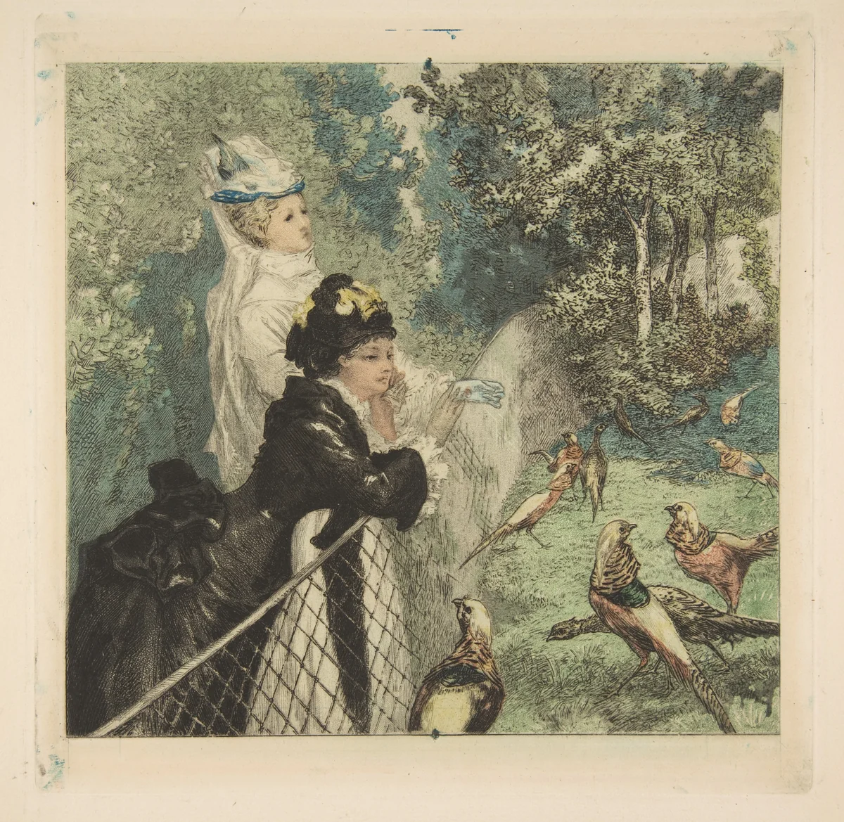 In the Zoological Garden by Félix Bracquemond, print, 1868-1878
