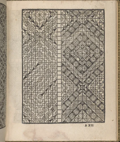 Giardineto novo di punti tagliati et gropposi per exercitio & ornamento delle donne (Venice 1554), page 7 (recto) by Matteo Pagano, book, 1554