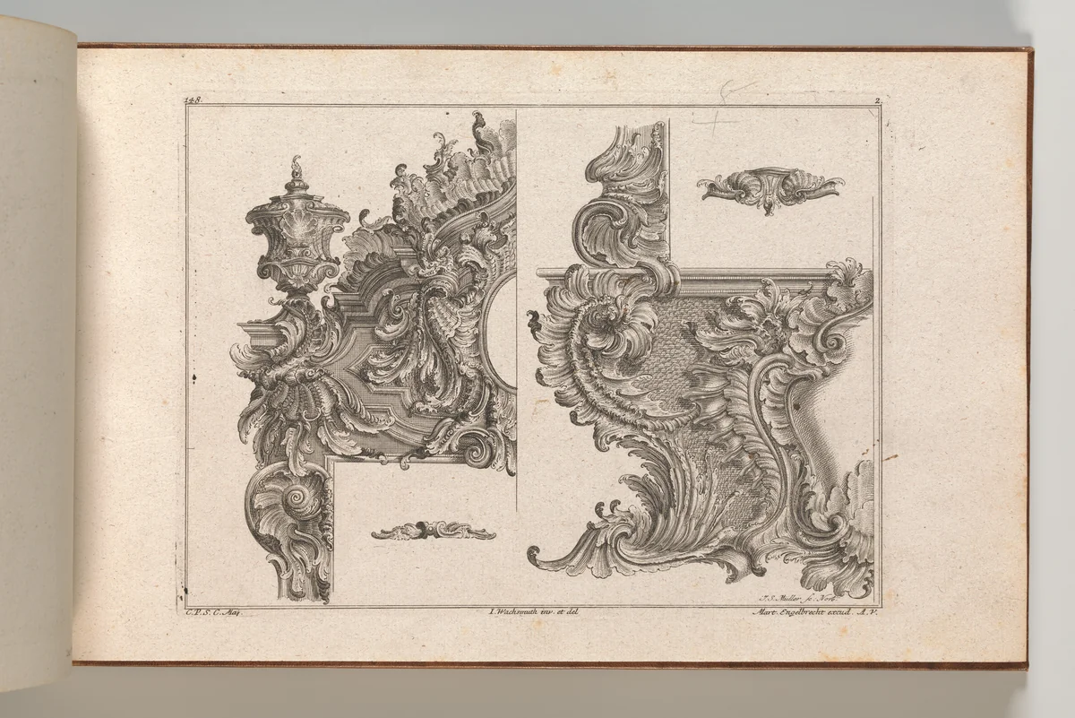 Suggestions for the Decoration of a Door and Window Frame, Plate 2 from 'Auβzierungen zu Thüren u. Fenster sehr nutzlich zu gebrauchen.' by Johann Sebastian Müller, book, 1745-1755
