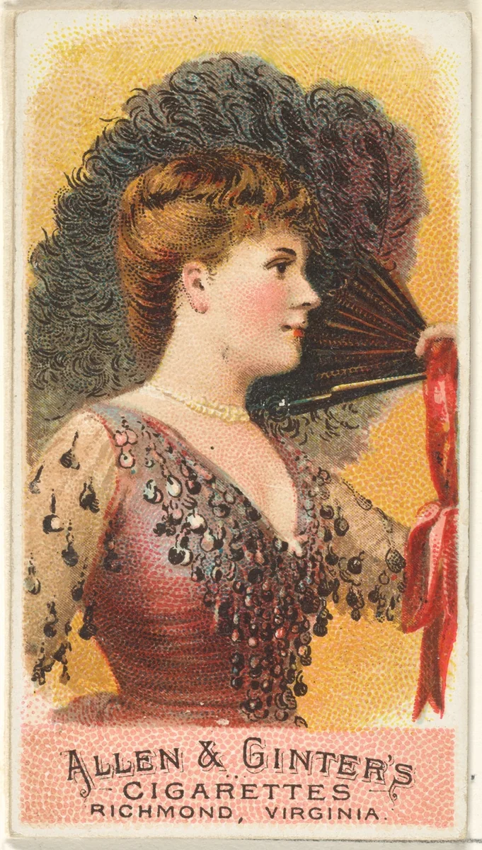 Plate 1, from the Fans of the Period series (N7) for Allen & Ginter Cigarettes Brands by Allen & Ginter, print, 1889