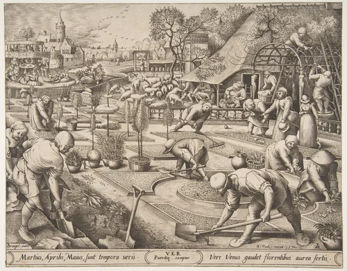 Spring (Ver), from "The Seasons" by Pieter van der Heyden, print, 1570