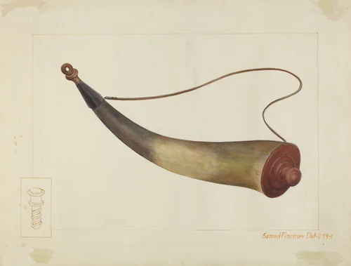 Powder Horn by Samuel Fineman, index of american design, 1938