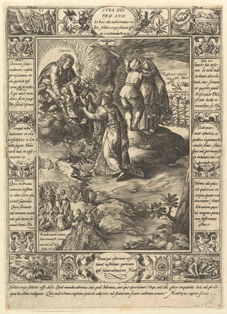 Cura Dei Pro Suis, from "Allegories of the Christian Faith, from Christian and Profane Allegories" by Hendrick Goltzius, print, 1560-1617