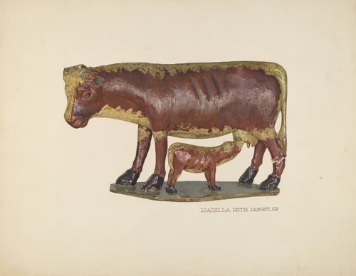 Cow and Calf Toy by Isabella Ruth Doerfler, index of american design, 1939