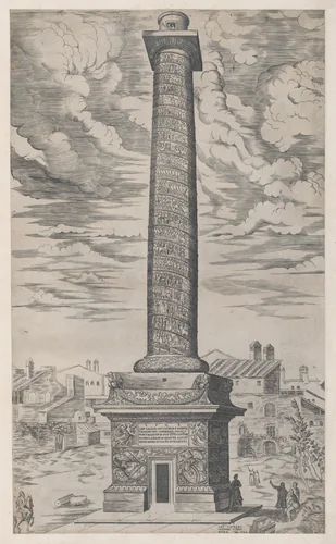 Column of Trajan, from "Speculum Romanae Magnificentiae" by anonymous, print, 1544