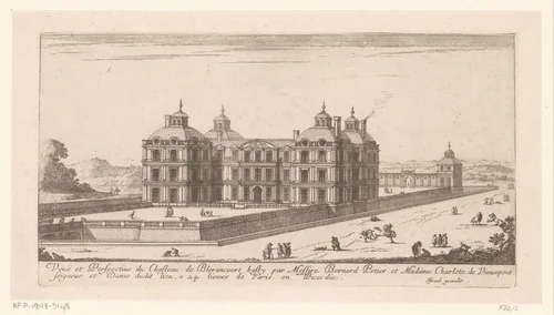 Gezicht op kasteel Blérancourt by Jean Marot, print, 1651