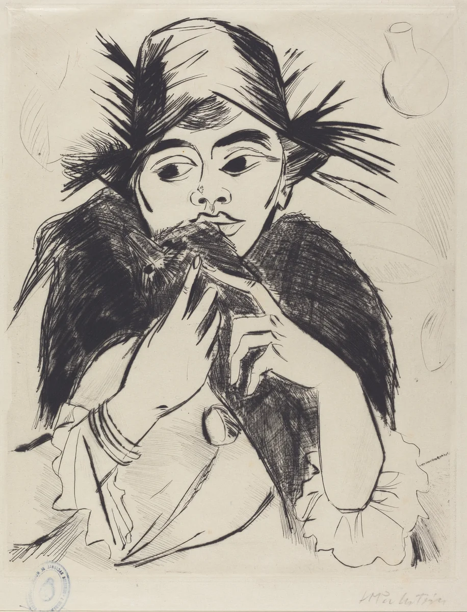 The Fur Neck Piece by Max Pechstein, print, 1917